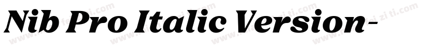 Nib Pro Italic Version字体转换